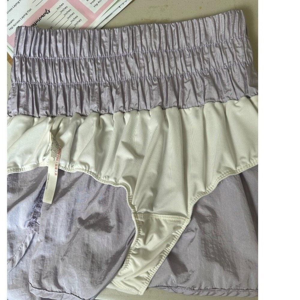 Free People Womens Way Home Smocked High Waist Shorts Purple Small Active - Picture 7 of 10